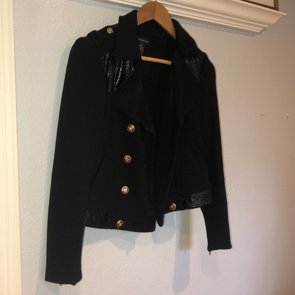 INC black blazer with glossy black material